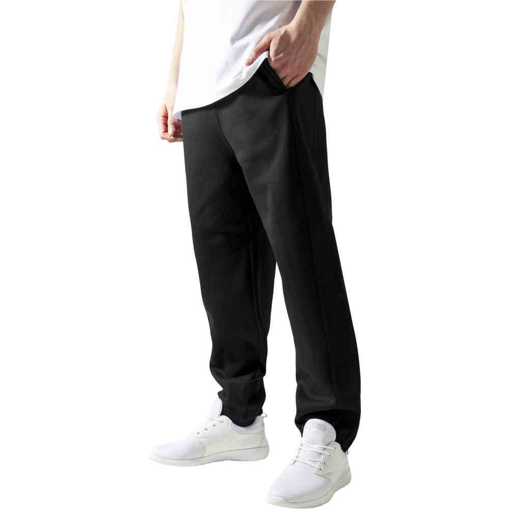 Urban Classics Men's Basic Black Jogging Pants: Comfort, Style, Zipper Pockets